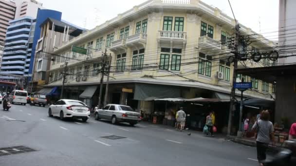 Bangkok Thailand April Thailändska Folket Drive Bil Och Åka Motorcykel — Stockvideo