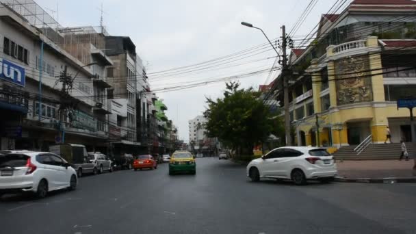 Bangkok Thailand April Thailändska Folket Drive Bil Och Åka Motorcykel — Stockvideo