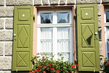 Ladenburg şehir evde duvara klasik retro vintage pencere