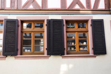 Ladenburg şehir evde duvara klasik retro vintage pencere