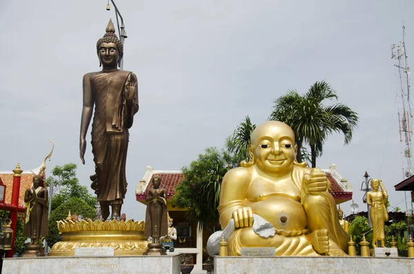 Statua Shin Thiwali Statua Buddha Phra Sangkatjay Felici Sorridono Buddha — Foto Stock