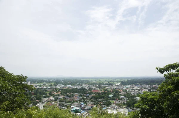 Widok Lotu Ptaka Krajobraz Gród Miasta Uthai Thani Dniu Lipca — Zdjęcie stockowe