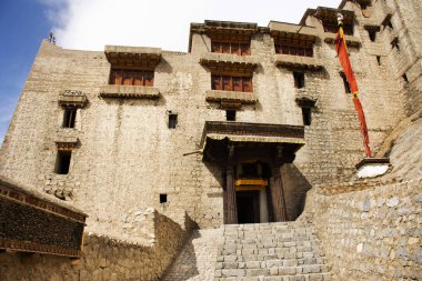 Leh Stok Manastırı veya Leh 'teki Stok Gompa Sarayı manzarası