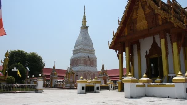 Nakhon Phanom Thailand Oktober Pagode Oder Stupa Des Wat Phra — Stockvideo