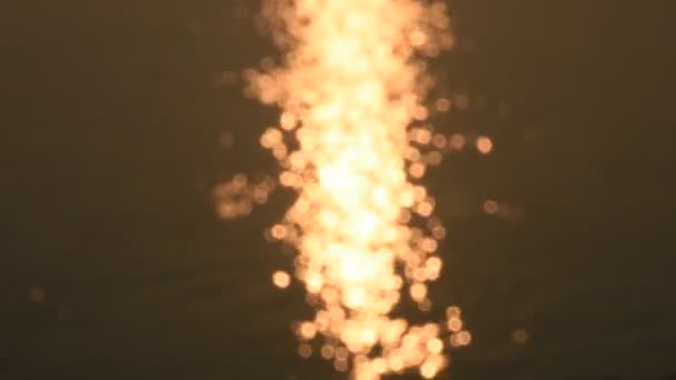 Reflectie Licht Bokeh Optreden Uit Oppervlaktewater Van Mekhong Rivier Verlichting — Stockvideo