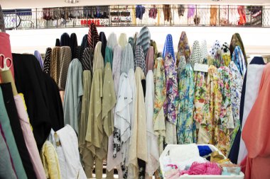 Fabric material with accessories from garment shop for Thai peop