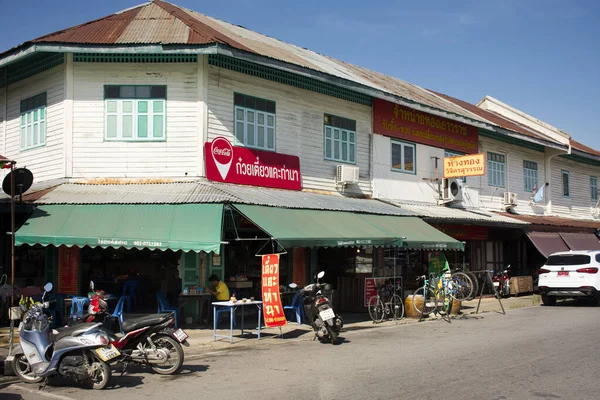 Nakhon Pathom Thailand Novembro Estrada Trânsito Tailandeses Compram Produtos Alimentícios — Fotografia de Stock
