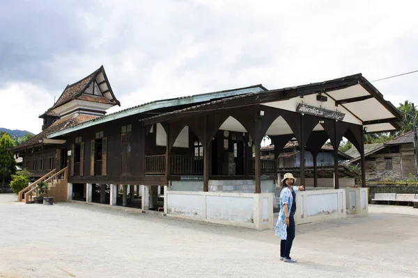 Narathiwat Thailand August Traveler Thai Women Travel Visit Respect Praying — Stock Photo, Image