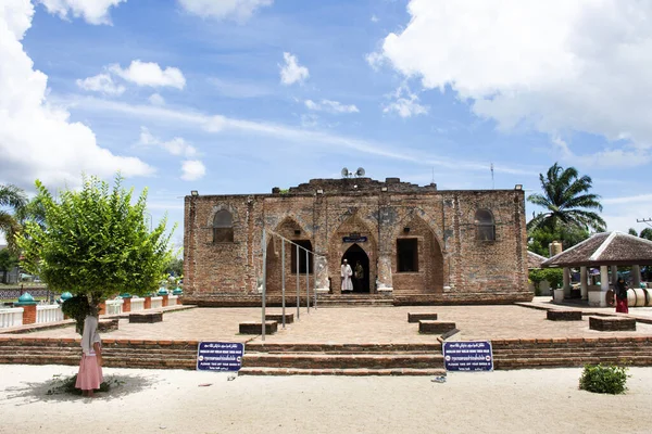 Pattani Thaïlande Août Des Thaïlandais Des Voyageurs Étrangers Visitent Mosquée — Photo