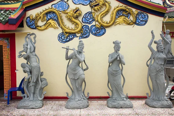 Estatuas Ángeles Diosas Chinas Decoración Leng Chu Kiang Chao Mae — Foto de Stock