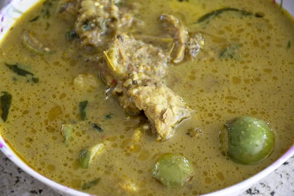Thaise Lokale Gerechten Zuidelijke Stijl Chicken Green Curry Met Groene — Stockfoto