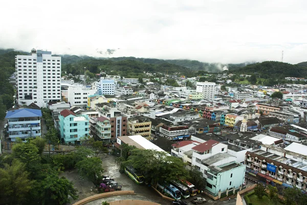 Yala Thailand August Peisaj Vedere Aeriană Peisaj Urban Trafic Rutier — Fotografie, imagine de stoc