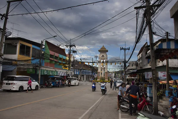 Yala Thailand Agosto Pessoas Tailandesas Viajantes Estrangeiros Dirigem Carro Andam — Fotografia de Stock