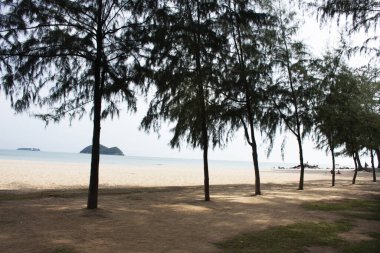 Songkhla, Tayland 'daki Samila Sahili' nde dalgaların hareketi ve akışı