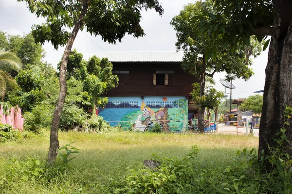Bueng Kan Thailandia Ottobre Pittura Graffiti Sul Muro Viaggiatori Thailandesi — Foto Stock
