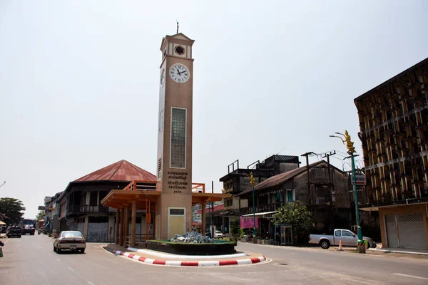 Nakhon Phanom Tajlandia Października Karuzela Wietnamskiej Wieży Zegarowej Brzegu Rzeki — Zdjęcie stockowe