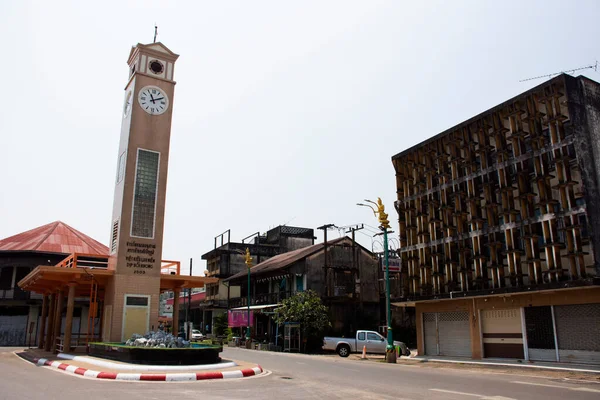 Nakhon Phanom Thailand October Vietnamese Clock Tower Roundabout Riverside Mekong — 스톡 사진