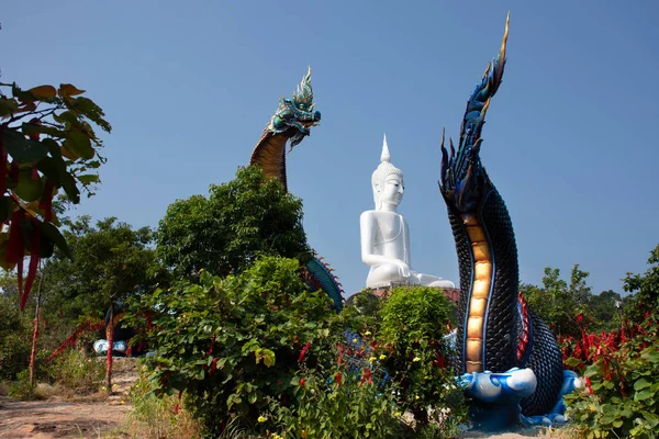 Grande Estátua Azul Naka Buddha Branco Wat Roi Phra Phutthabat — Fotografia de Stock