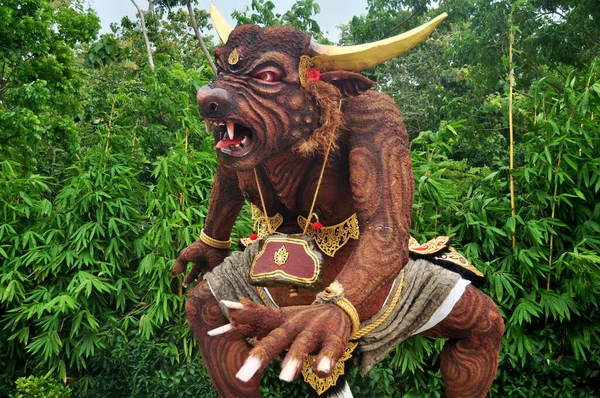 Bali Indonesia Maart Kunstsculptuur Gesneden Antieke Godheid Engel God Pura — Stockfoto