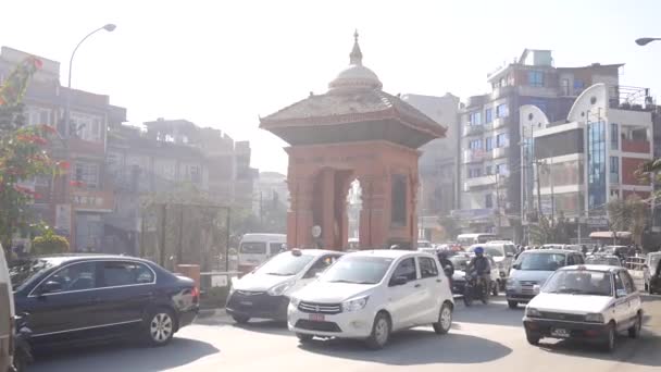 Kathmandu Nepal Diciembre Los Nepaleses Los Viajeros Extranjeros Conducen Automóviles — Vídeos de Stock