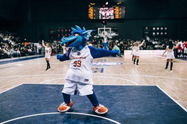 Minsk, Belarus - 11 Şubat: Tsmoki - Minsk (Belarus) ve Cska (Rusya) arasında 11 Şubat 2018 tarihinde Minsk, Belarus 'ta oynanan basketbol maçı