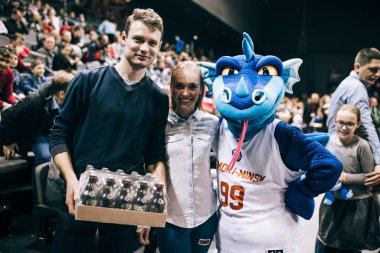 Minsk, Belarus - 11 Şubat: Tsmoki - Minsk (Belarus) ve Cska (Rusya) arasında 11 Şubat 2018 tarihinde Minsk, Belarus 'ta oynanan basketbol maçı