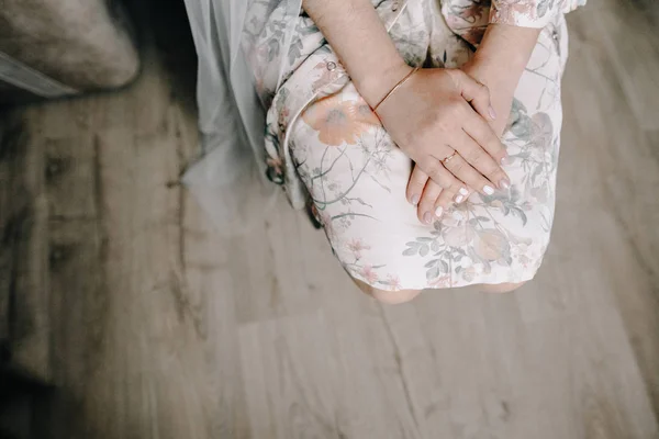 Невеста Рука Белом Платье Готовы Церемонии Бракосочетания — стоковое фото