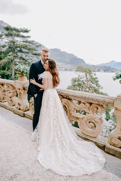 Retrato Pareja Hermosa Boda Italia — Foto de Stock