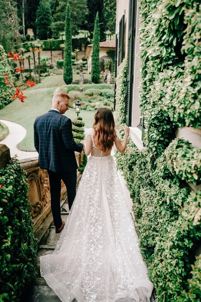 Portrait Gorgeous Wedding Couple Italy — Stock Photo, Image