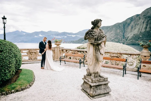 Portrait Gorgeous Wedding Couple Italy — Stock Photo, Image