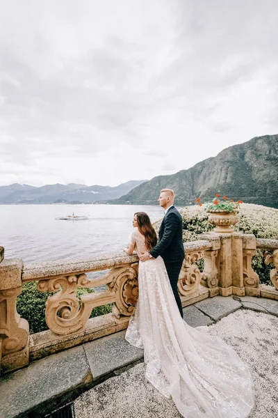 Retrato Pareja Hermosa Boda Italia — Foto de Stock