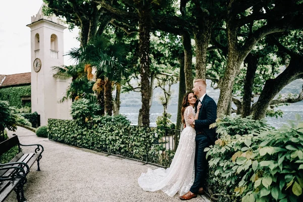 Portrait Gorgeous Wedding Couple Italy — Stock Photo, Image