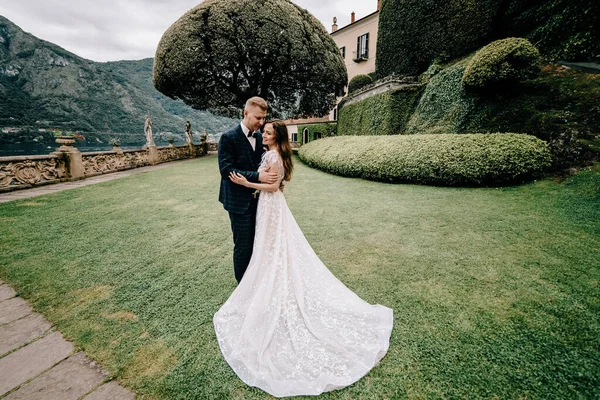 Retrato Pareja Hermosa Boda Italia — Foto de Stock