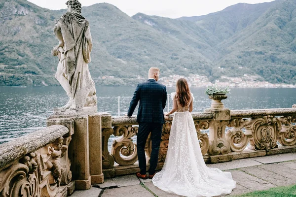 Retrato Pareja Hermosa Boda Italia — Foto de Stock