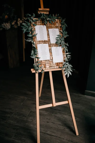 Huwelijksplan Kaarten Met Floral Decoratie — Stockfoto