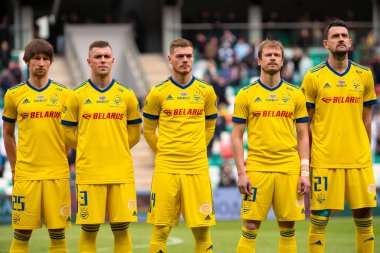 MINSK, BELARUS - 24 Mayıs 2020: FC BATE Borisov takımı Belarus Kupası Finali 2020. Dinamo Stadyumu 'nda (Minsk) FC BATE Borisov - FC Dinamo Brest maçı)