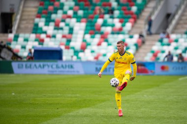 MINSK, BELARUS - 24 Mayıs 2020: FC BATE Borisov Belarus Kupası Final 2020. Dinamo Stadyumu 'nda (Minsk) FC BATE Borisov - FC Dinamo Brest maçı)