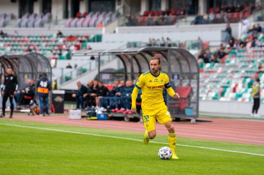 MINSK, BELARUS - 24 Mayıs 2020: FC BATE Borisov Belarus Kupası Final 2020. Dinamo Stadyumu 'nda (Minsk) FC BATE Borisov - FC Dinamo Brest maçı)