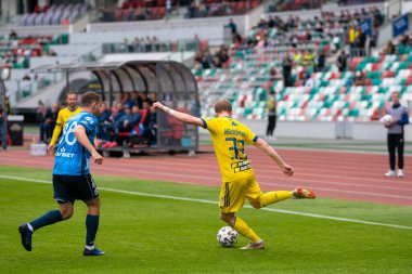 MINSK, BELARUS - 24 Mayıs 2020 Belarus Kupası Finali. Dinamo Stadyumu 'nda (Minsk) FC BATE Borisov - FC Dinamo Brest maçı)