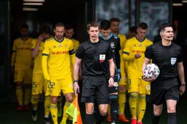 MINSK, BELARUS - 24 Mayıs 2020 Belarus Kupası Finali. Dinamo Stadyumu 'nda (Minsk) FC BATE Borisov - FC Dinamo Brest maçı)
