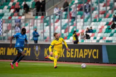MINSK, BELARUS - 24 Mayıs 2020 Belarus Kupası Finali. Dinamo Stadyumu 'nda (Minsk) FC BATE Borisov - FC Dinamo Brest maçı)
