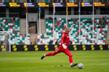 MINSK, BELARUS - 24 Mayıs 2020: Belarus Kupası Finali 'nde FC Dynamo Brest oyuncuları. Dinamo Stadyumu 'nda (Minsk) FC BATE Borisov - FC Dinamo Brest maçı)