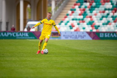 MINSK, BELARUS - 24 Mayıs 2020: FC BATE Borisov Belarus Kupası Final 2020. Dinamo Stadyumu 'nda (Minsk) FC BATE Borisov - FC Dinamo Brest maçı)