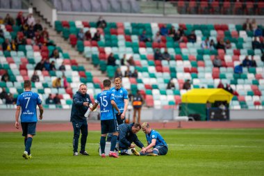 MINSK, BELARUS - 24 Mayıs 2020 Belarus Kupası Finali. Dinamo Stadyumu 'nda (Minsk) FC BATE Borisov - FC Dinamo Brest maçı)