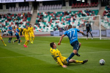 MINSK, BELARUS - 24 Mayıs 2020 Belarus Kupası Finali. Dinamo Stadyumu 'nda (Minsk) FC BATE Borisov - FC Dinamo Brest maçı)