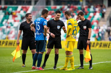 MINSK, BELARUS - 24 Mayıs 2020 Belarus Kupası Finali. Dinamo Stadyumu 'nda (Minsk) FC BATE Borisov - FC Dinamo Brest maçı)