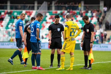 MINSK, BELARUS - 24 Mayıs 2020 Belarus Kupası Finali. Dinamo Stadyumu 'nda (Minsk) FC BATE Borisov - FC Dinamo Brest maçı)