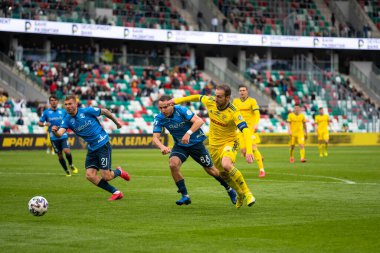 MINSK, BELARUS - 24 Mayıs 2020 Belarus Kupası Finali. Dinamo Stadyumu 'nda (Minsk) FC BATE Borisov - FC Dinamo Brest maçı)