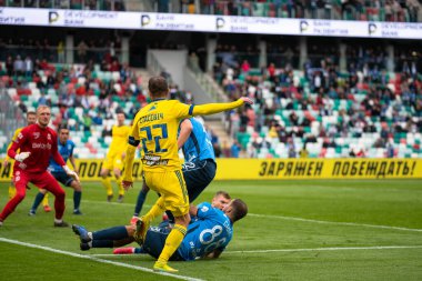 MINSK, BELARUS - 24 Mayıs 2020 Belarus Kupası Finali. Dinamo Stadyumu 'nda (Minsk) FC BATE Borisov - FC Dinamo Brest maçı)