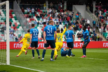 MINSK, BELARUS - 24 Mayıs 2020 Belarus Kupası Finali. Dinamo Stadyumu 'nda (Minsk) FC BATE Borisov - FC Dinamo Brest maçı)